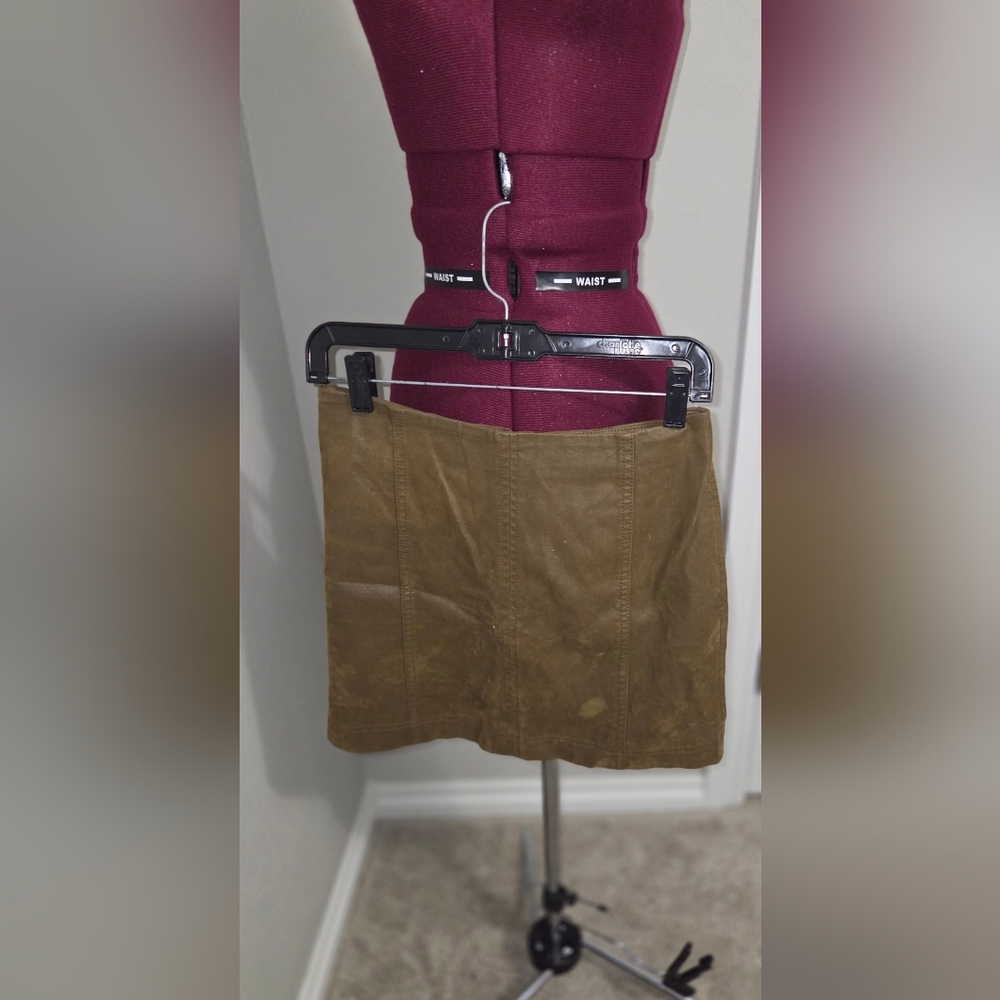 Free People Green Mini Skirt suede